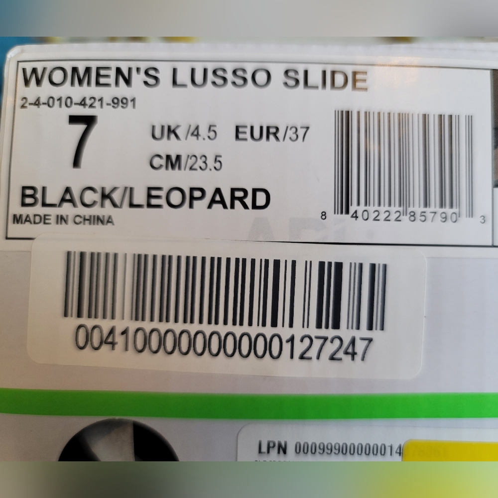 NIB APL Black Leather Quilted Sandals with Leopard Print, Women's Lusso Slide, 7 - Picture 5 of 5